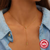 Wholesale Women's S925 Sterling Silver Water Drop Ochain Clavicle Necklace With Geometric Design And Electroplating Treatment