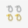 Wholesale Women's S925 Sterling Silver Water Drop Zircon Earrings With Platinum And 18K Gold Electroplating