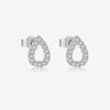 Wholesale Women's S925 Sterling Silver Water Drop Zircon Earrings With Platinum And 18K Gold Electroplating