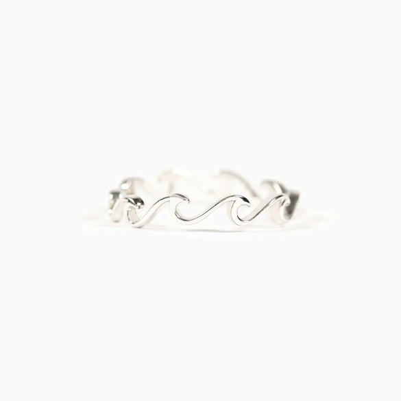 Wholesale Women's S925 Sterling Silver Wave Geometric Ring With Electroplating