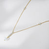 Wholesale Women's S925 Sterling Silver Zircon Geometric Pearl Pendant Necklace With Cross Chain
