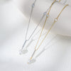 Wholesale Women's S925 Sterling Silver Zircon Geometric Pearl Pendant Necklace With Cross Chain