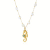 Wholesale Women's Seahorse And Conch Necklace With Turquoise Embellishments Geometric Pattern 18K Gold Plated Titanium Steel Jewelry