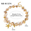 Wholesale Women's Seaside Resort Style Stainless Steel 18K Gold Plated Heart Shape Geometric Necklace Bracelet Combination