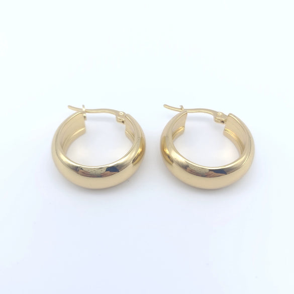 Wholesale Women's Semiround Titanium Steel Geometric Personality Earrings With Polished And Electroplated Finish