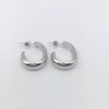 Wholesale Women's Semiround Titanium Steel Geometric Personality Earrings With Polished And Electroplated Finish