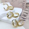 Wholesale Women's Semiround Titanium Steel Geometric Personality Earrings With Polished And Electroplated Finish