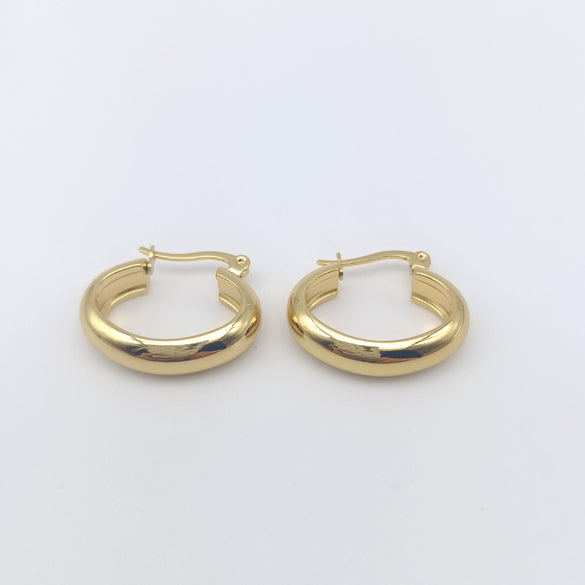 Wholesale Women's Semiround Titanium Steel Geometric Personality Earrings With Polished And Electroplated Finish
