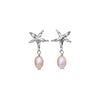 Wholesale Women's Sensual Design Fashion Fivepointed Star Pearl Earrings Stainless Steel Electroplated 18K Color Retention