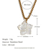 Wholesale Women's Shell Flower Geometric Stainless Steel 18K Gold Plated Pvd Furnace Vacuum Real Gold Plating Pendant Necklace