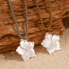 Wholesale Women's Shell Flower Geometric Stainless Steel 18K Gold Plated Pvd Furnace Vacuum Real Gold Plating Pendant Necklace