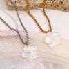 Wholesale Women's Shell Flower Geometric Stainless Steel 18K Gold Plated Pvd Furnace Vacuum Real Gold Plating Pendant Necklace