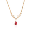 Wholesale Women's 925 Silver Allmatch Antler And Water Drop Zircon Clavicle Necklace With Geometric Pattern