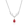 Wholesale Women's 925 Silver Allmatch Antler And Water Drop Zircon Clavicle Necklace With Geometric Pattern
