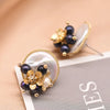 Wholesale Women's 925 Silver Baroque Freshwater Pearl Geometric Flower Cluster Earrings With Electroplating
