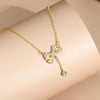 Wholesale Women's 925 Silver Bow Zircon Tassel Collarbone Necklace With Geometric Pattern And Diamond Treatment