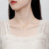 Wholesale Women's 925 Silver Bow Zircon Tassel Collarbone Necklace With Geometric Pattern And Diamond Treatment