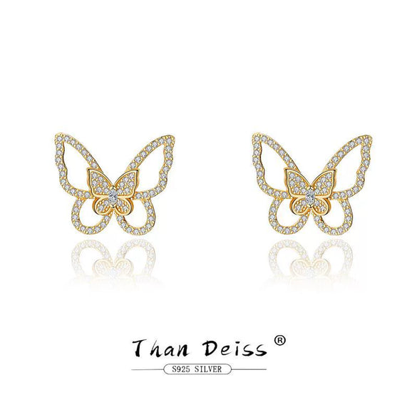 Wholesale Women's 925 Silver Butterfly And Bow Earrings With Diamond Design