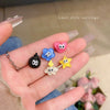 Wholesale Women's 925 Silver Cartoon Earrings Set With Resin Heart And Star Elements Electroplated
