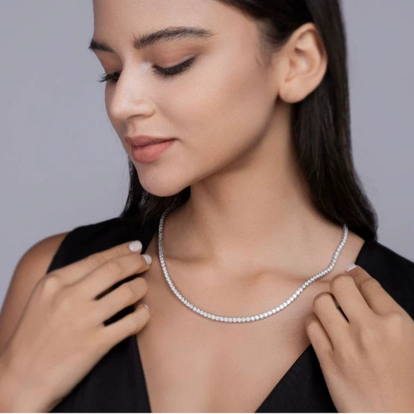 Wholesale Women's 925 Silver Clavicle Chain With Moissanite Inlay Geometric Style Long Star River Necklace