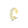 Wholesale Women's 925 Silver Cshaped Drill Electroplated Ear Clips Without Ear Hole
