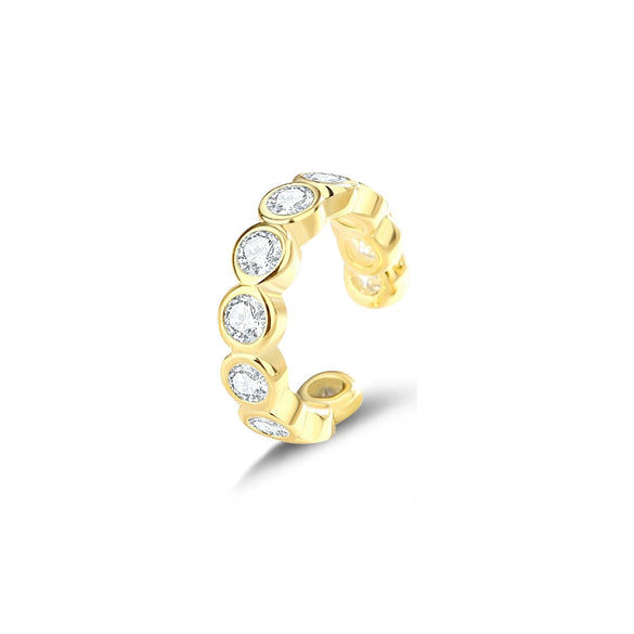 Wholesale Women's 925 Silver Cshaped Drill Electroplated Ear Clips Without Ear Hole
