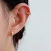 Wholesale Women's 925 Silver Cshaped Drill Electroplated Ear Clips Without Ear Hole
