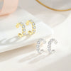 Wholesale Women's 925 Silver Cshaped Drill Electroplated Ear Clips Without Ear Hole