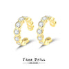 Wholesale Women's 925 Silver Cshaped Drill Electroplated Ear Clips Without Ear Hole