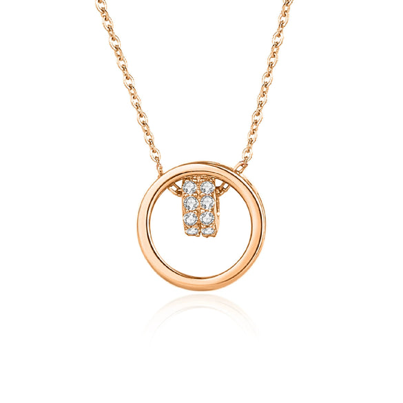 Wholesale Women's 925 Silver Double Circle Allmatch Geometric Cross Chain Necklace With Diamond Design