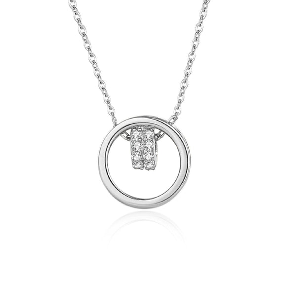 Wholesale Women's 925 Silver Double Circle Allmatch Geometric Cross Chain Necklace With Diamond Design