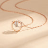 Wholesale Women's 925 Silver Double Circle Allmatch Geometric Cross Chain Necklace With Diamond Design