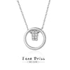Wholesale Women's 925 Silver Double Circle Allmatch Geometric Cross Chain Necklace With Diamond Design
