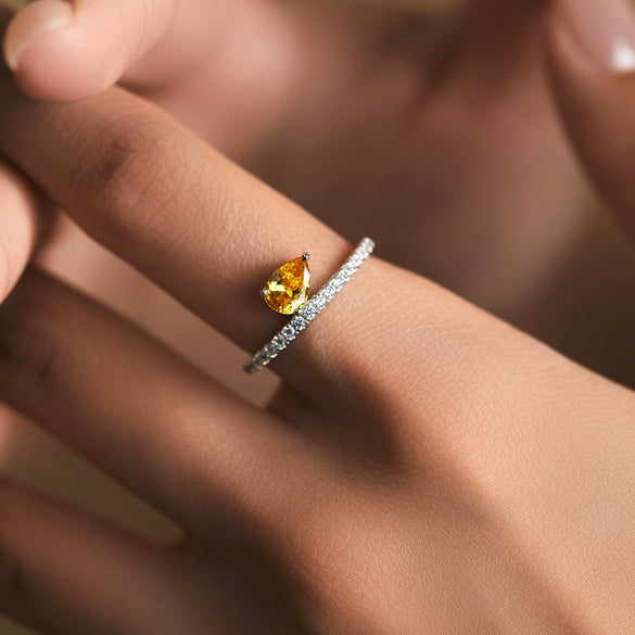 Wholesale Women's 925 Silver Drop Shape Diamond Ring And Bracelet