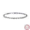 Wholesale Women's Silver Dropshaped Geometric Zircon Tennis Bracelet With Electroplating