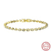 Wholesale Women's Silver Dropshaped Geometric Zircon Tennis Bracelet With Electroplating