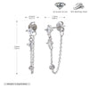 Wholesale Women's Silver Earrings With Zircon Inlaid Tassel And Flower Design Retro Elegant Style