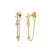 Wholesale Women's Silver Earrings With Zircon Inlaid Tassel And Flower Design Retro Elegant Style