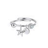 Wholesale Women's Silver 925 Electroplated Geometric Five Pointed Star Ring Minimalist High End Style
