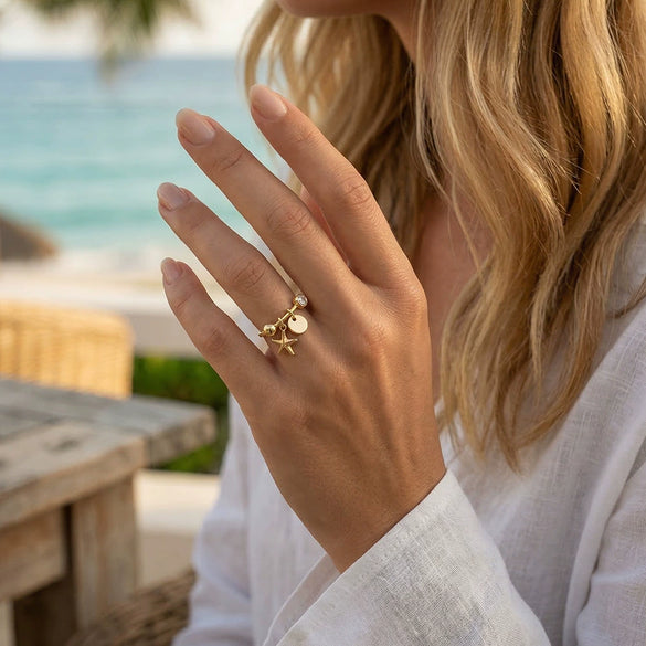 Wholesale Women's Silver 925 Electroplated Geometric Five Pointed Star Ring Minimalist High End Style