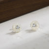 Wholesale Women's 925 Silver Electroplated Geometric Glowing Shell Flower Earrings In Simple Modern Style