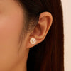 Wholesale Women's 925 Silver Electroplated Geometric Glowing Shell Flower Earrings In Simple Modern Style