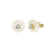 Wholesale Women's 925 Silver Electroplated Geometric Glowing Shell Flower Earrings In Simple Modern Style