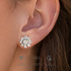 Wholesale Women's Silver Flower Earrings With Electroplating And Geometric Design