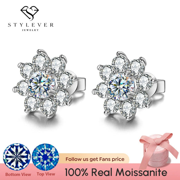 Wholesale Women's Silver Flower Earrings With Electroplating And Geometric Design