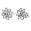 Wholesale Women's Silver Flower Earrings With Electroplating And Geometric Design