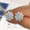 Wholesale Women's Silver Flower Earrings With Electroplating And Geometric Design