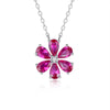 Wholesale Women's 925 Silver Flower Teardrop Zircon Necklace With Electroplating