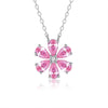 Wholesale Women's 925 Silver Flower Teardrop Zircon Necklace With Electroplating