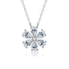 Wholesale Women's 925 Silver Flower Teardrop Zircon Necklace With Electroplating